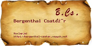Bergenthal Csatár névjegykártya